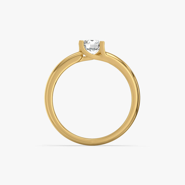 Lukson Solitaire Pure Gold Lab Grown Diamond Ring for Women