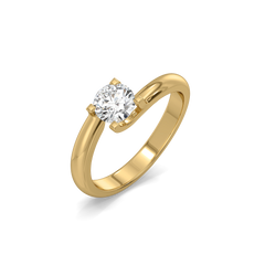 Tender Glow Solitaire - Pure Gold Lab Diamond Ring