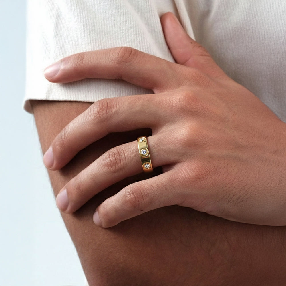 Solar Band - Lab Diamond Men's Ring