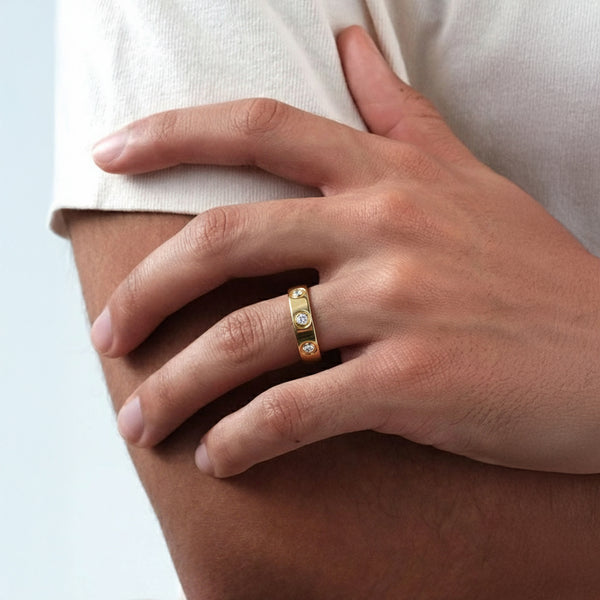 Solar Band - Lab Diamond Men's Ring