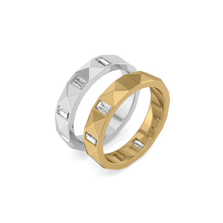 Parallel Forms - Lab Diamond Men's Stackable Ring