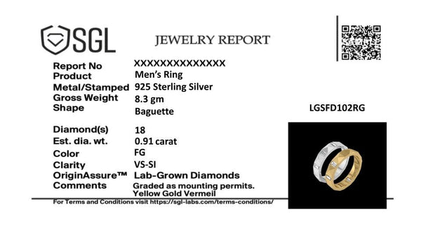 Parallel Forms - Lab Diamond Men's Stackable Ring
