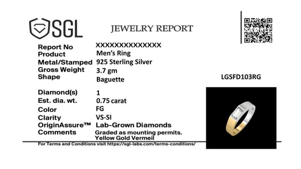 Divided Emerald - Lab Diamond Men's Ring