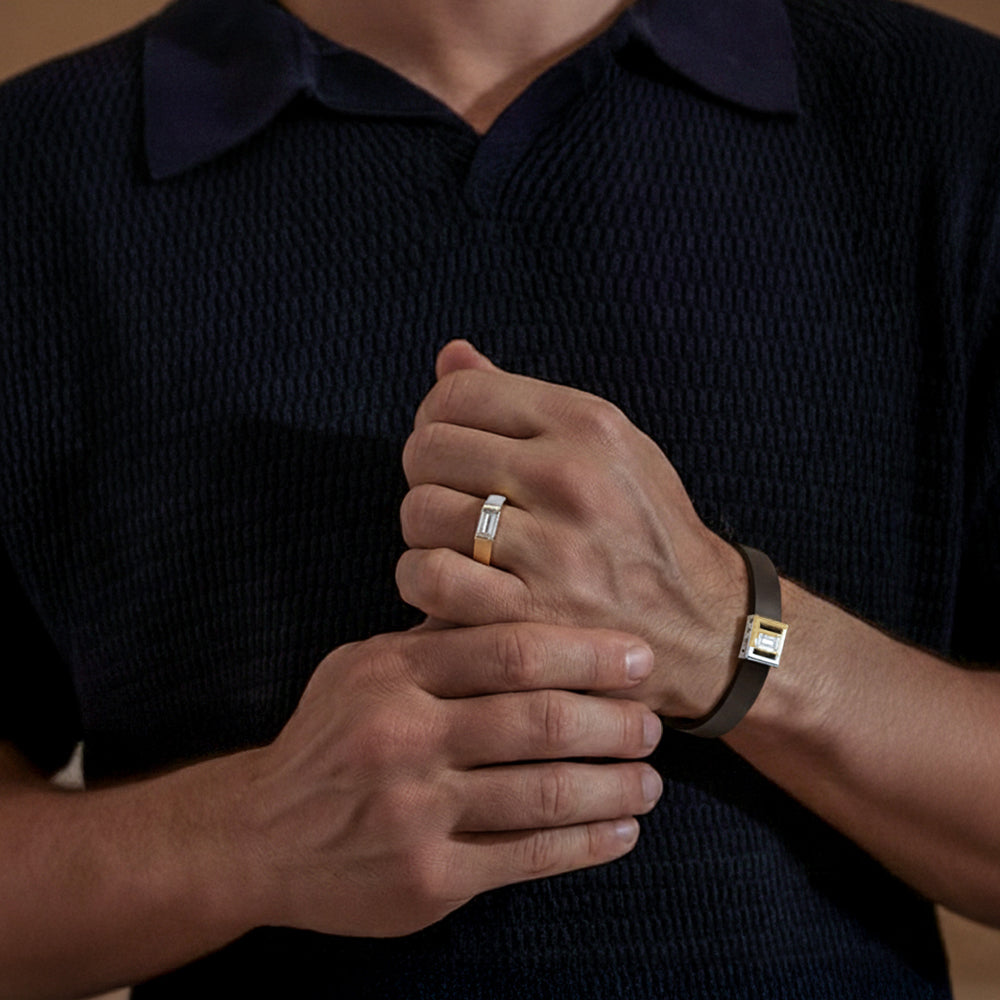 Cross Axis - Lab Diamond Men's Bracelet