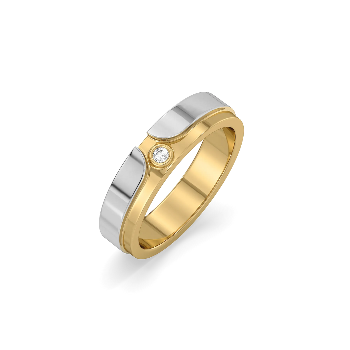 Curved Crest - Lab Diamond Men's Ring