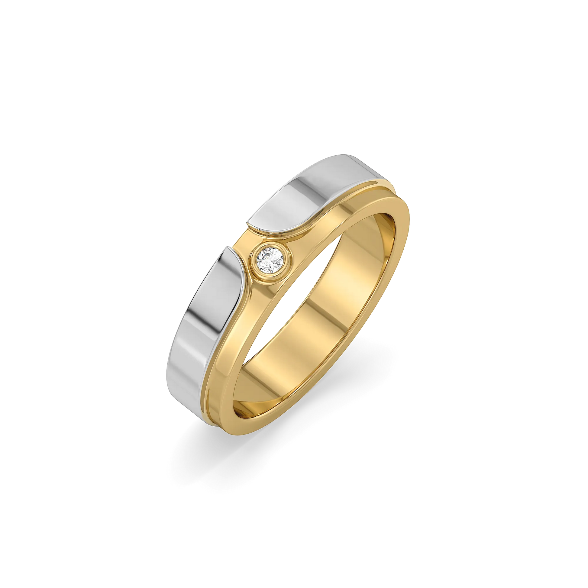 Curved Crest - Lab Diamond Men's Ring