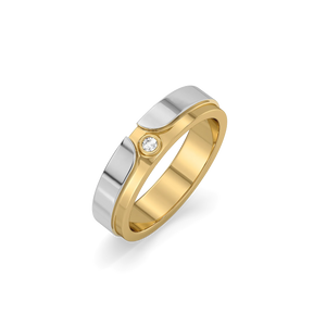 Curved Crest - Lab Diamond Men's Ring