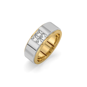 Square Crest - Lab Diamond Men's Ring