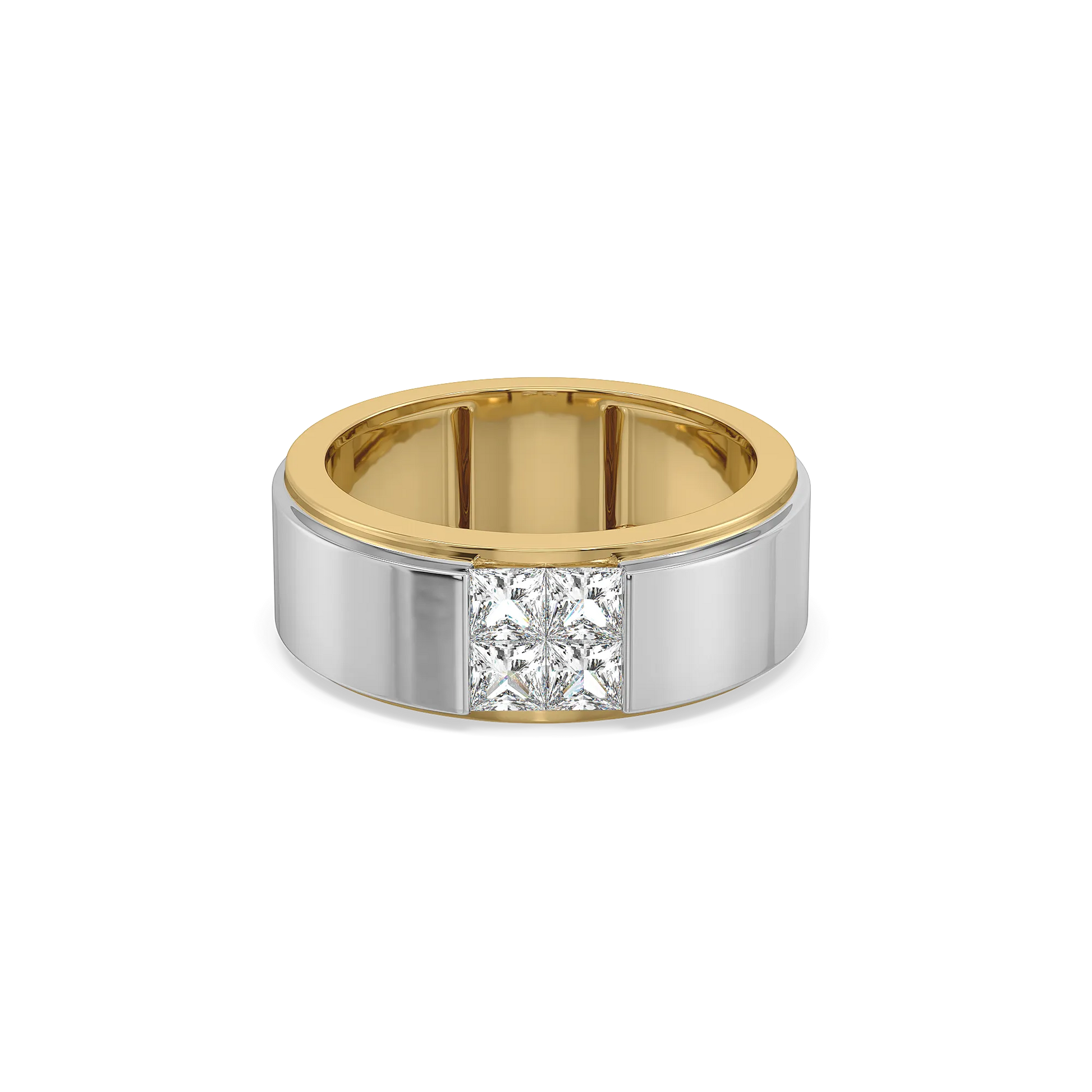 Square Crest - Lab Diamond Men's Ring