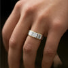 Square Crest - Lab Diamond Men's Ring