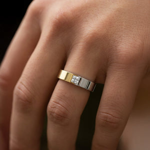 Split V Axis - Lab Diamond Men's Ring