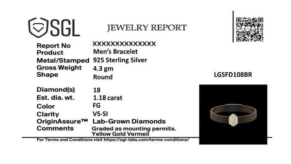 Hexa Edge - Lab Diamond Men's Bracelet