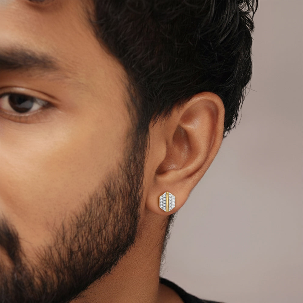 Hexa Edge - Lab Diamond Men's Studs