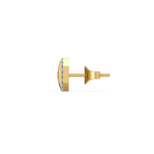 Hexa Edge 18K Gold Lab Grown Diamond Men's Stud Earrings | Lukson