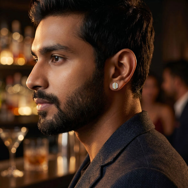 Hexa Edge - Lab Diamond Men's Studs