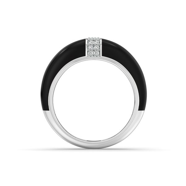 Shadow Seal - Lab Diamond Men's Black Ring