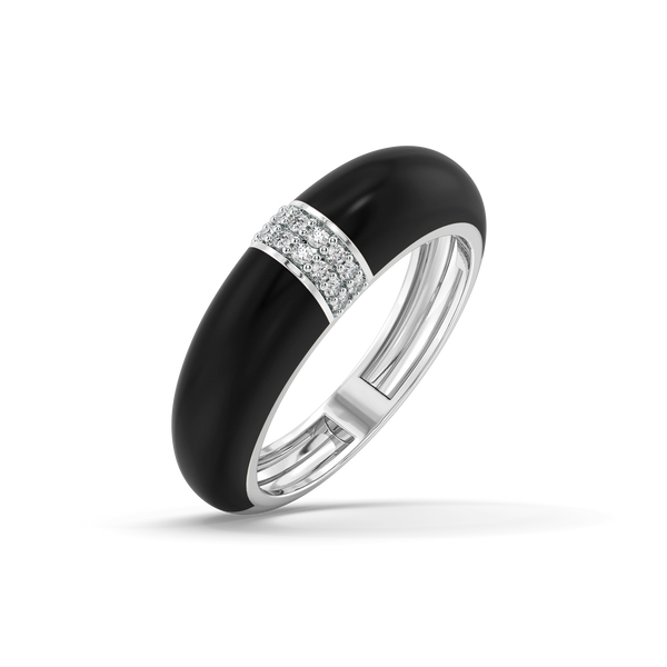 Shadow Seal - Lab Diamond Men's Black Ring