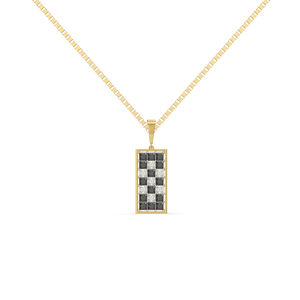 Chessboard Lab Diamond Men's Pendant