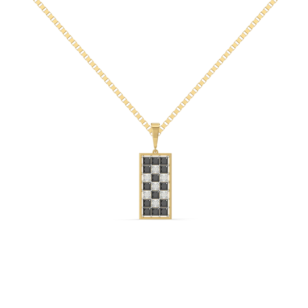 Chessboard Lab Diamond Men's Pendant