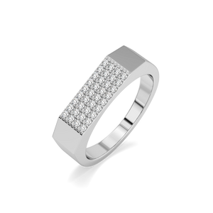 Silver Grid - Lab Diamond Men's Ring