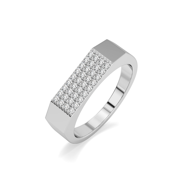 Silver Grid - Lab Diamond Men's Ring