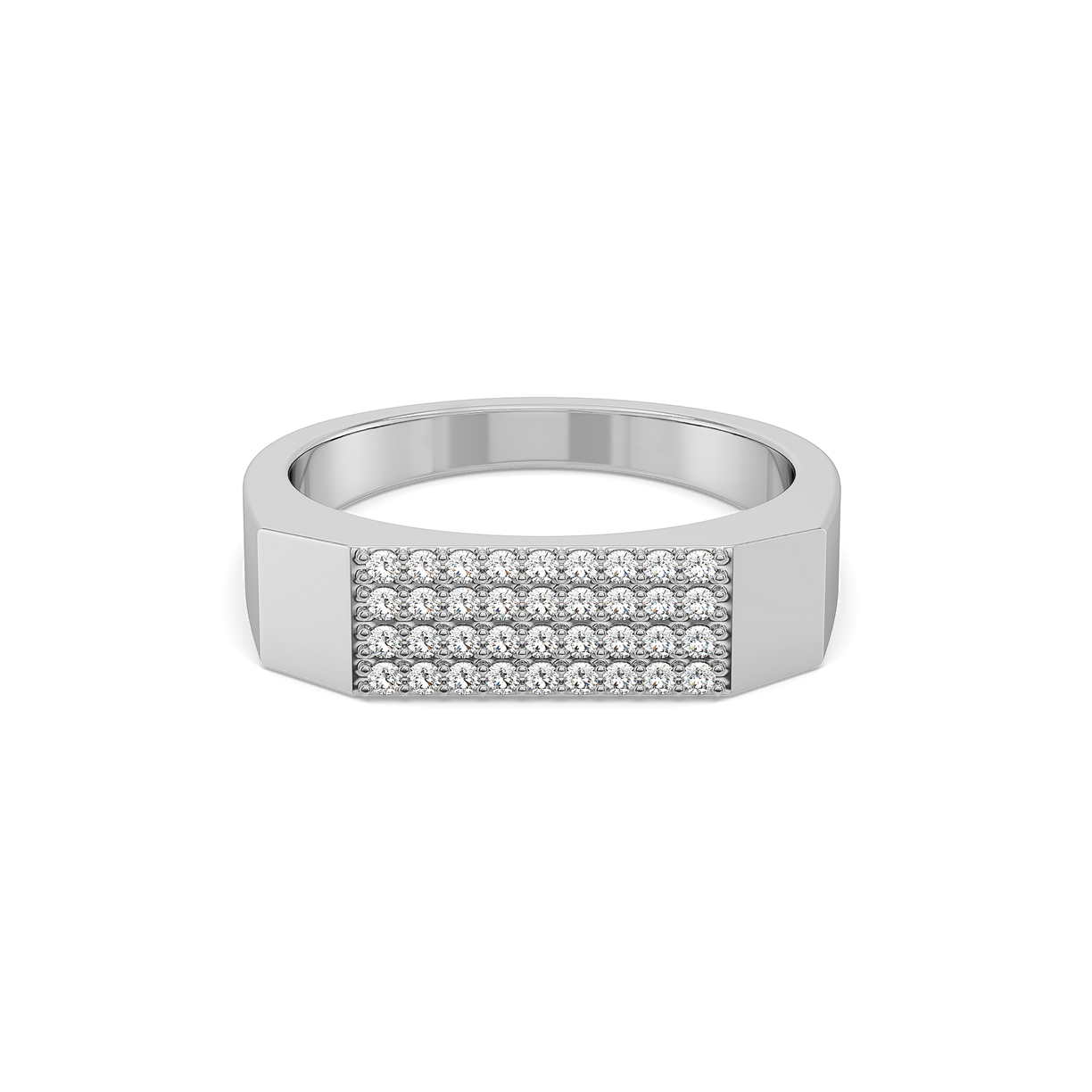 Silver Grid - Lab Diamond Men's Ring