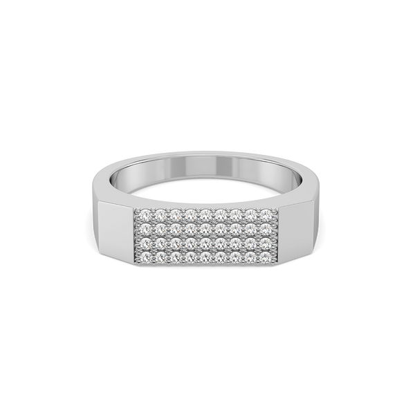 Silver Grid - Lab Diamond Men's Ring