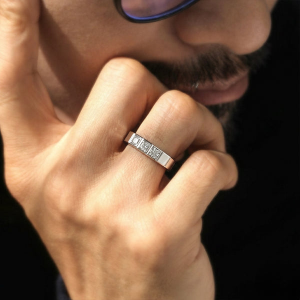 Triad Band - Lab Diamond Men's Ring
