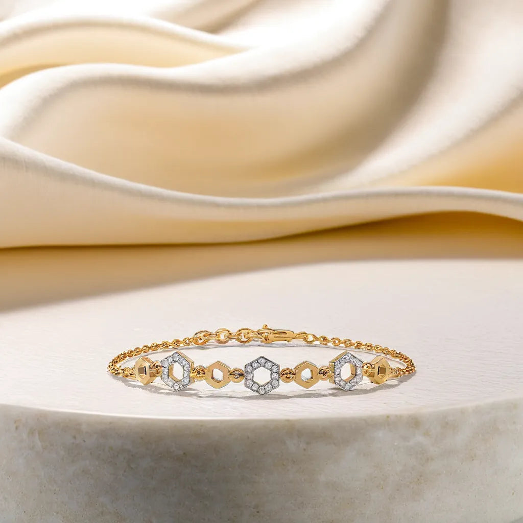 Hexagon Chic - Lab Diamond Bracelet
