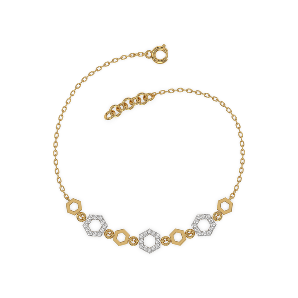 Hexagon Chic - Lab Grown Diamond Bracelet for Women - Lukson 