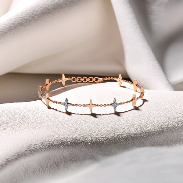 Starlight 18kt Rose Gold - Lab Grown Diamond Station Bracelet - Lukson 