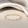 Red Enamel Accent - Lab Grown Diamond Chrome Bracelet Online - Lukson 