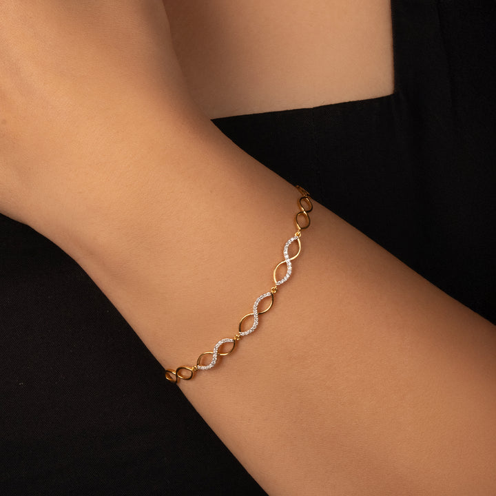 Infinity 18kt Gold Vermeil Lab Grown Tennis Bracelet