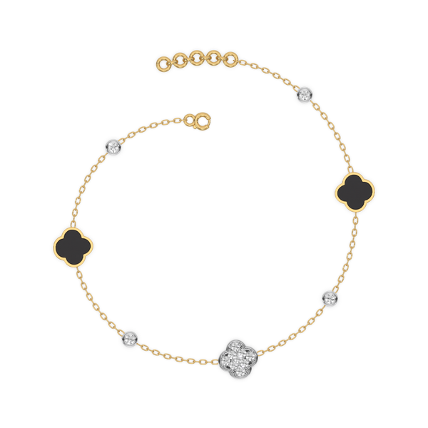 Midnight Enchanted - Lab Grown Diamond Clover Bracelet for Women - Lukson 