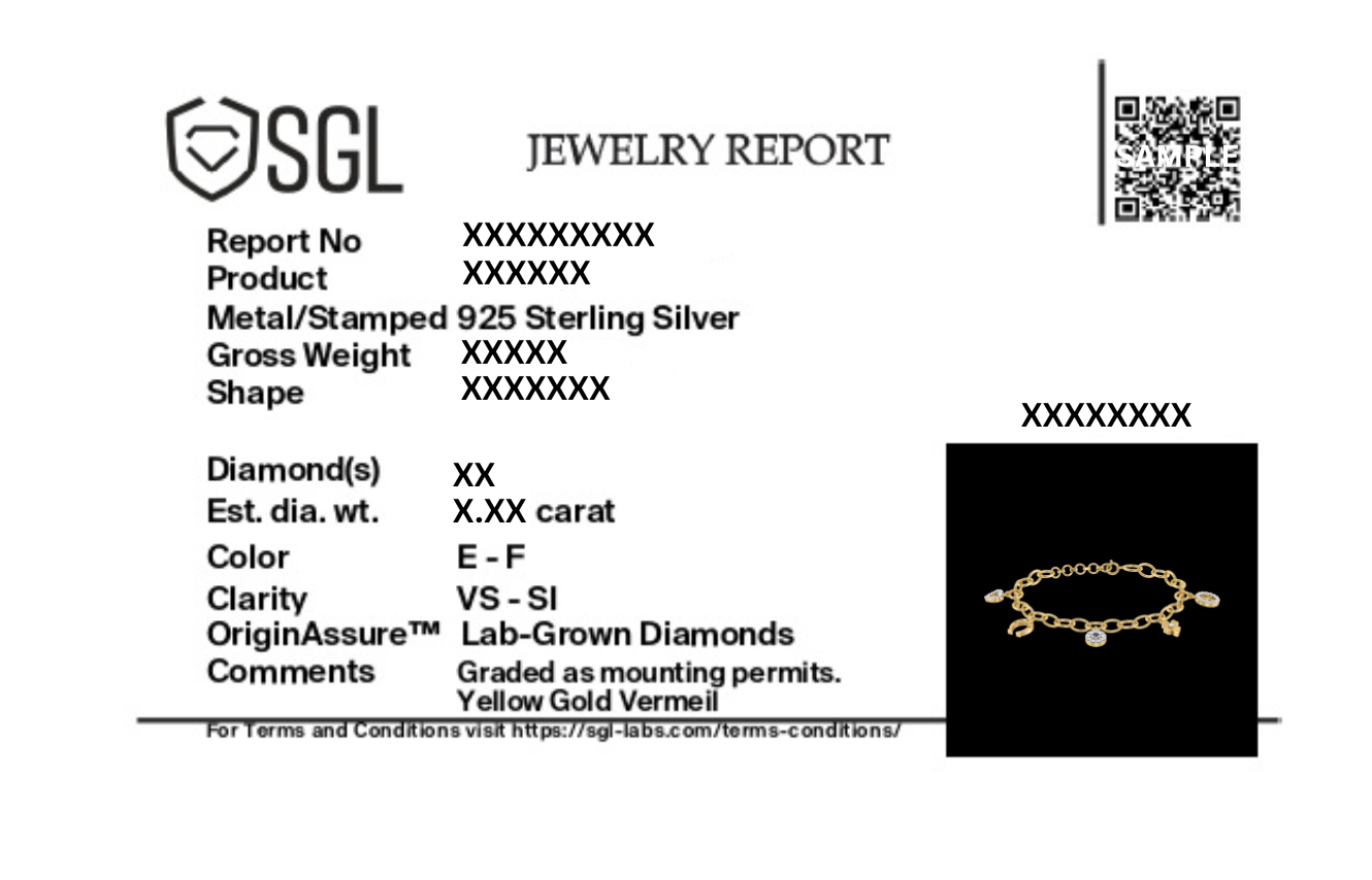 Evil Eye - Lab Diamond Charm Bracelet