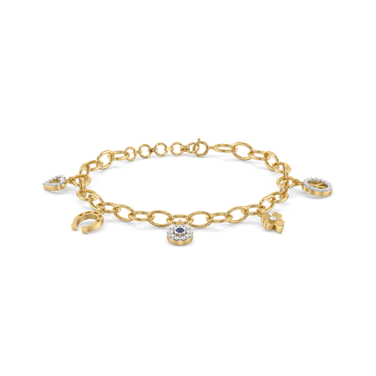 Evil eye Charm - Lab Grown Diamond Bracelet