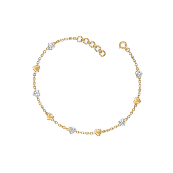 Beating Heart - Lab Grown Diamond Station Bracelet Online- Lukson 