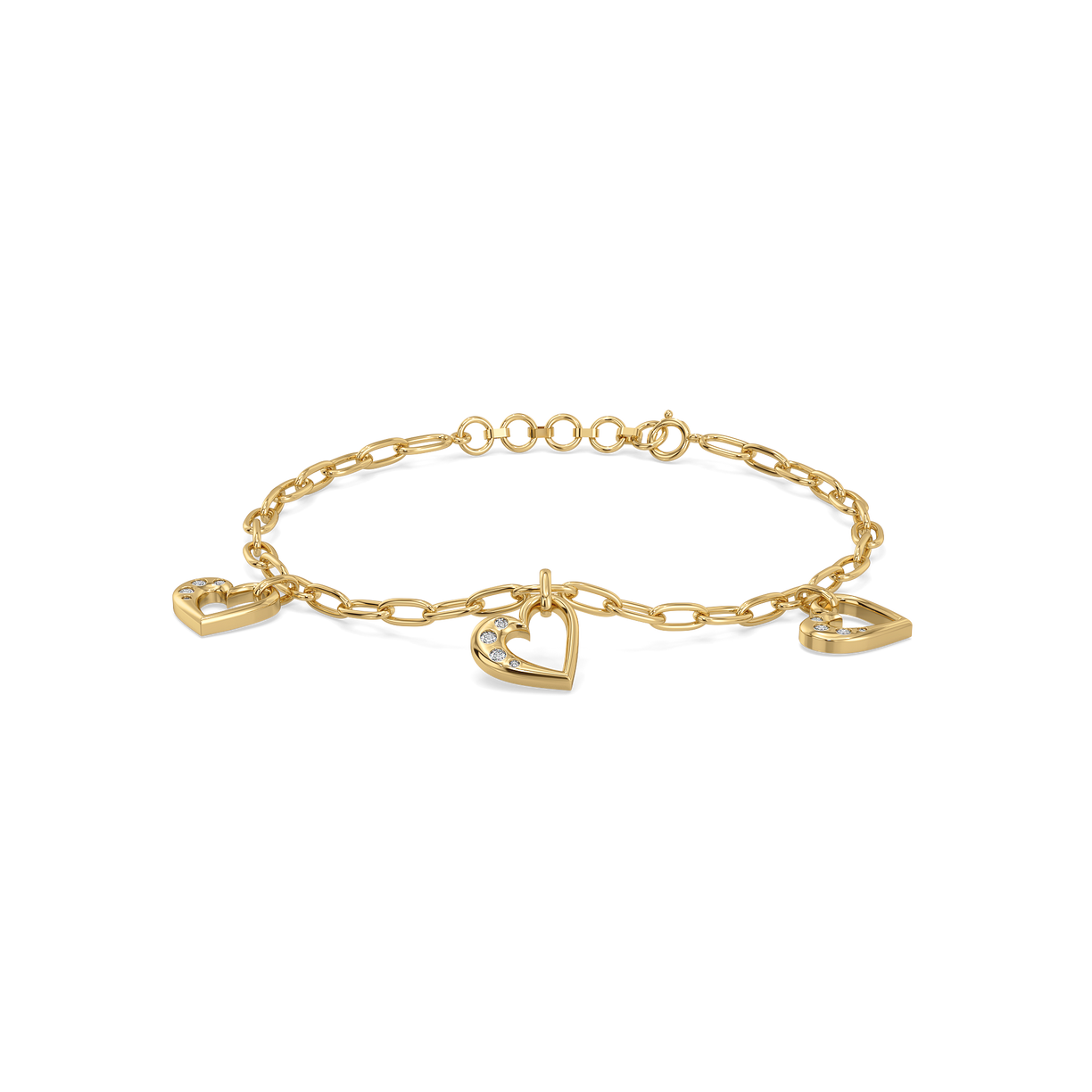 Hearts Unfold - Lab Diamond Charm Bracelet