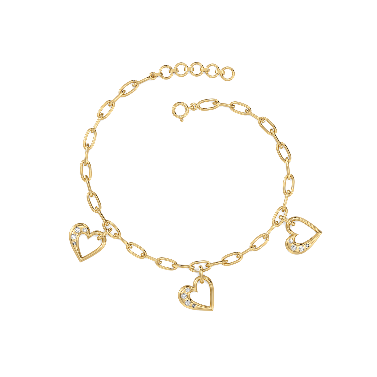 Hearts Unfold - Lab Diamond Charm Bracelet