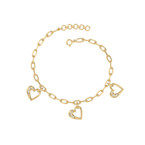 Hearts Unfold 18kt Gold Vermeil - Lab Grown Diamond Charm Bracelet - Lukson 