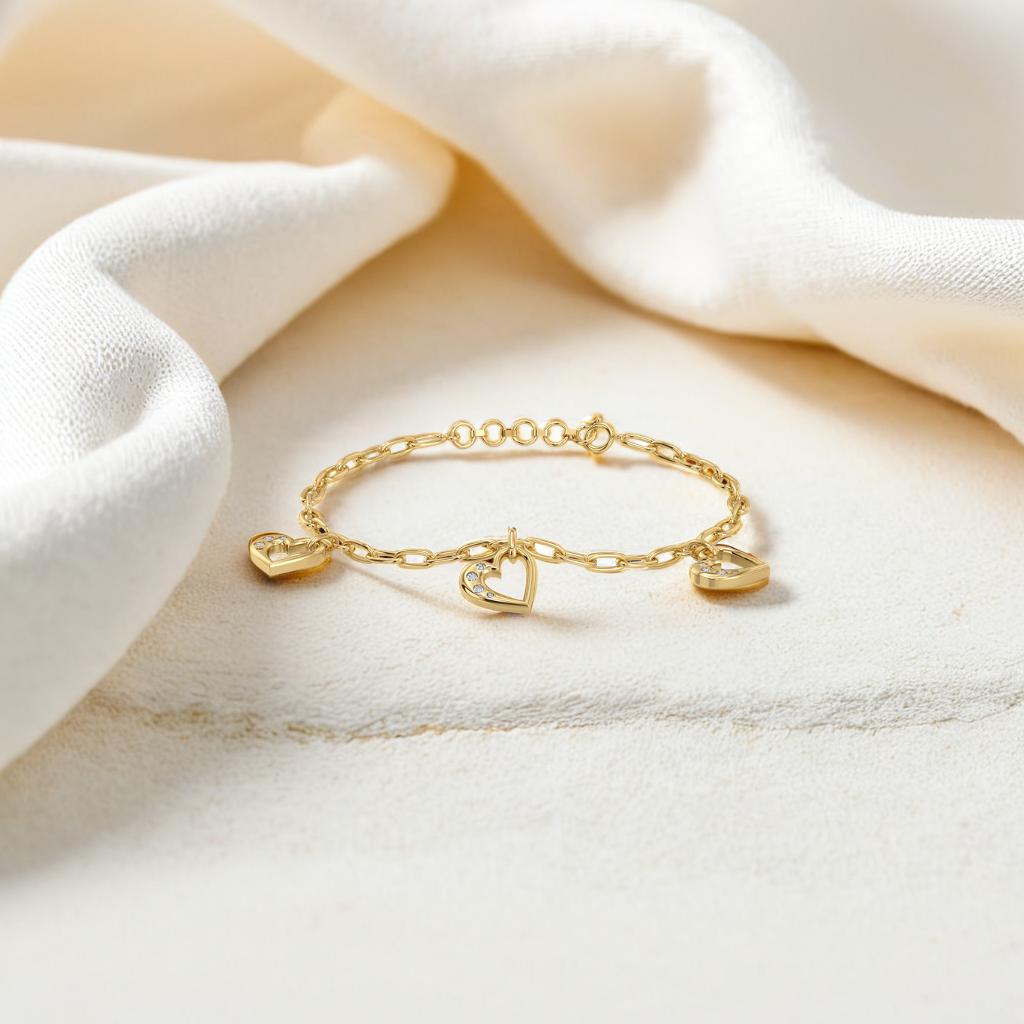 Hearts Unfold - Lab Diamond Charm Bracelet