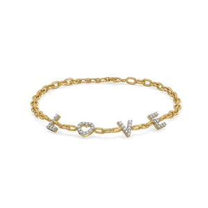 Endless Love Letter - Lab Diamond Charm Bracelet