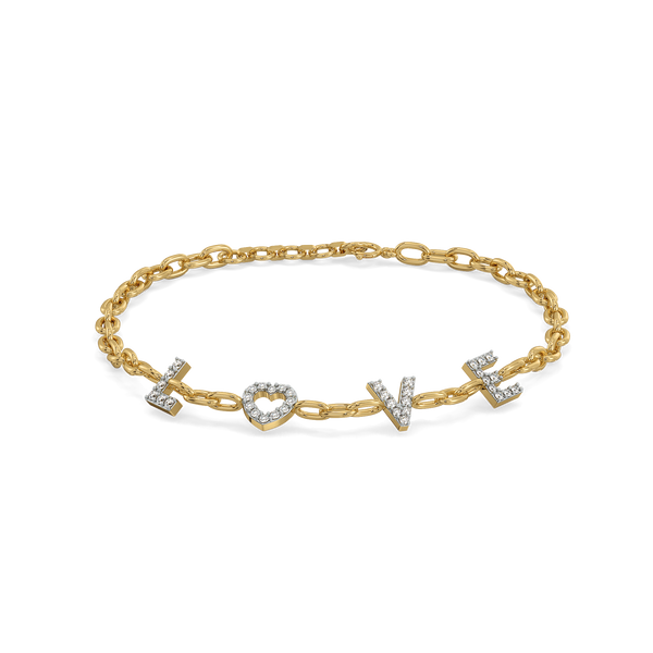 Lukson Endless Love Letter - Lab Grown  Diamond Charm Bracelet
