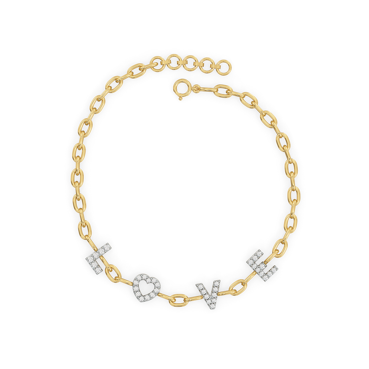 Endless Love Letter - Lab Diamond Charm Bracelet