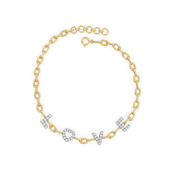 Endless Love Letter - Lab GrownDiamond Charm Bracelet Online- Lukson 