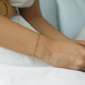 Endless Love Letter - Lab Diamond Charm Bracelet