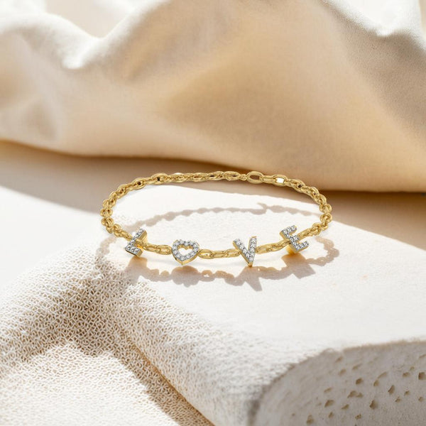 Endless Love Letter - Lab Grown  Diamond Charm Bracelet for Women - Lukson 
