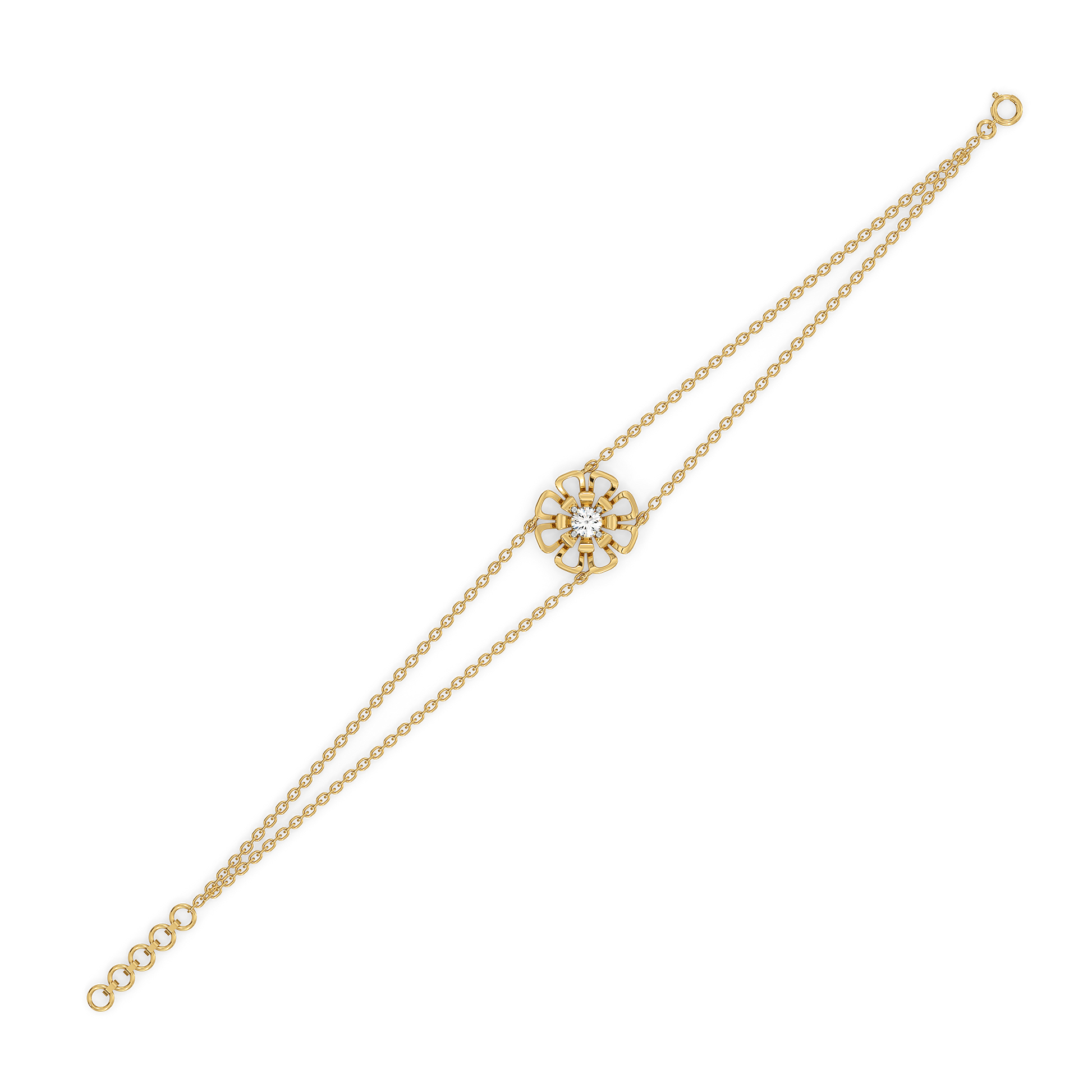 Golden Edge - Lab Diamond Solitaire Bracelet
