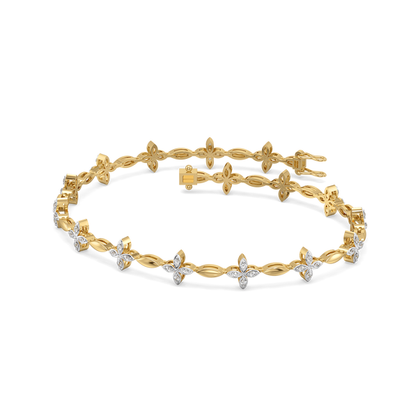 Golden Spring - Lab Grown Diamond Tennis Bracelet Online- Lukson 