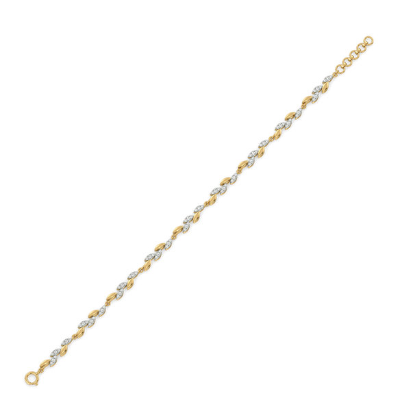 Whispering Leaf - Lab Grown Diamond Tennis Bracelet Online- Lukosn